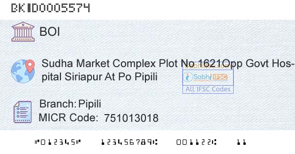 Bank Of India PipiliBranch 