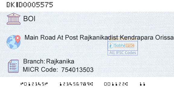 Bank Of India RajkanikaBranch 