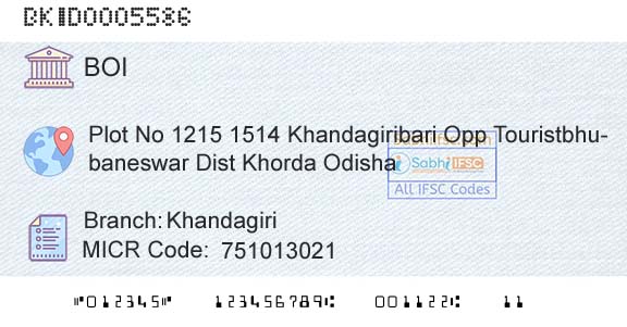 Bank Of India KhandagiriBranch 