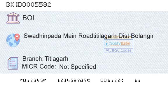 Bank Of India TitlagarhBranch 