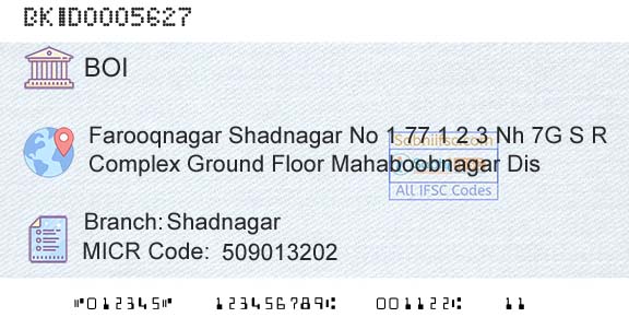 Bank Of India ShadnagarBranch 