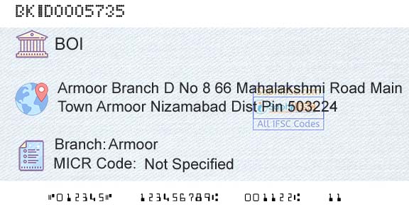Bank Of India ArmoorBranch 