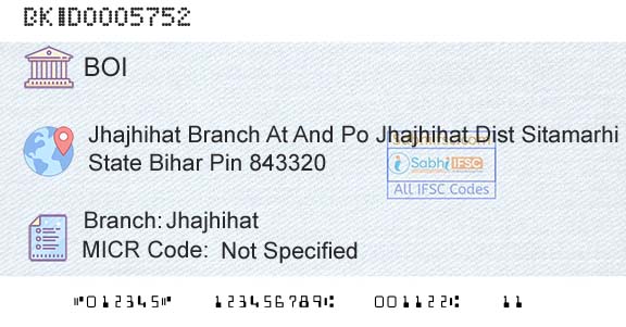 Bank Of India JhajhihatBranch 