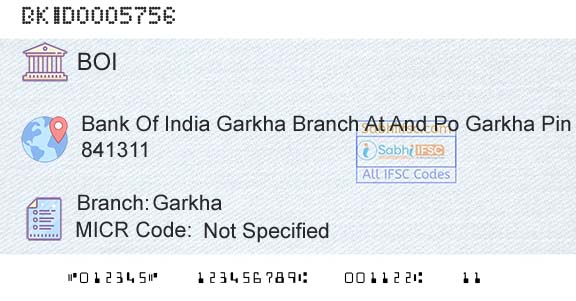 Bank Of India GarkhaBranch 