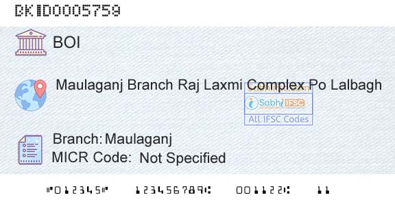 Bank Of India MaulaganjBranch 