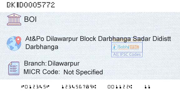 Bank Of India DilawarpurBranch 