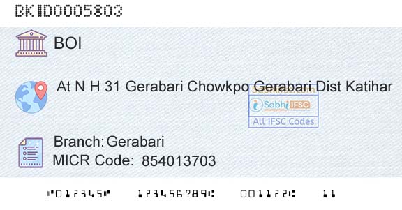 Bank Of India GerabariBranch 
