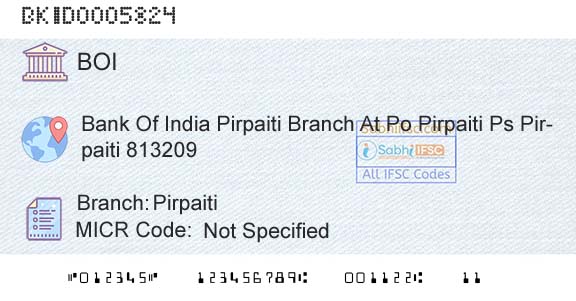 Bank Of India PirpaitiBranch 