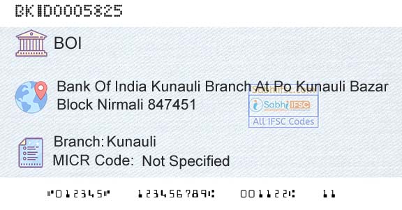 Bank Of India KunauliBranch 