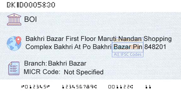 Bank Of India Bakhri BazarBranch 