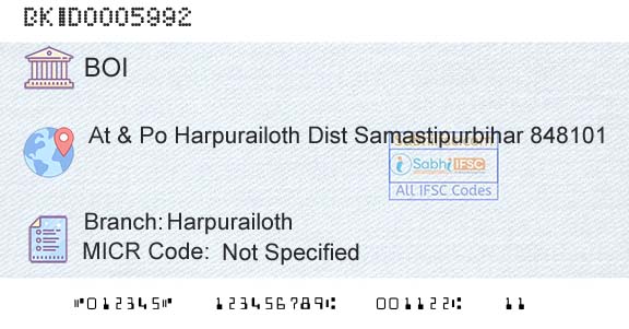 Bank Of India HarpurailothBranch 
