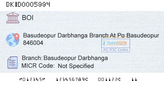 Bank Of India Basudeopur DarbhangaBranch 
