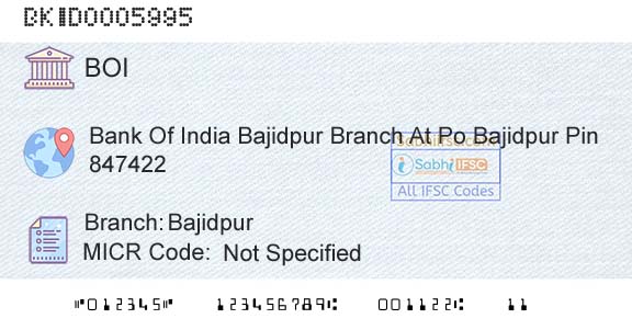 Bank Of India BajidpurBranch 