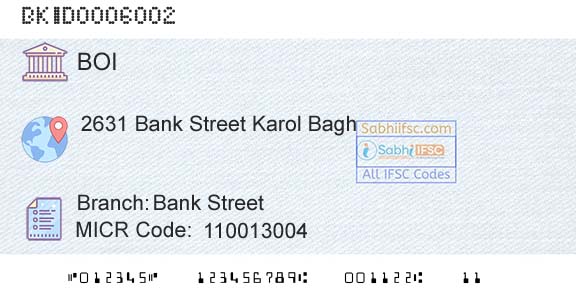 Bank Of India Bank StreetBranch 