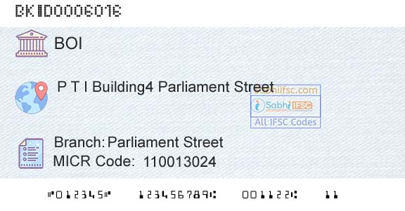 Bank Of India Parliament StreetBranch 