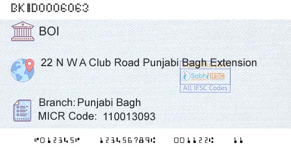 Bank Of India Punjabi BaghBranch 
