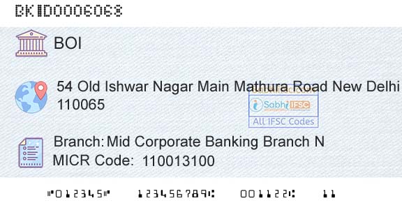 Bank Of India Mid Corporate Banking Branch NBranch 