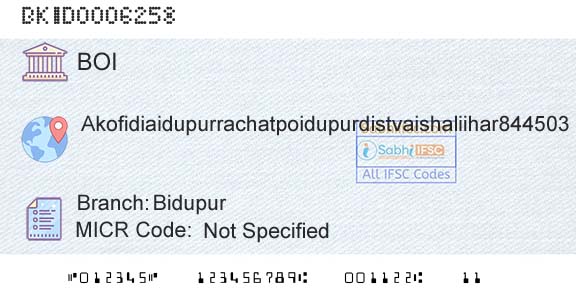 Bank Of India BidupurBranch 