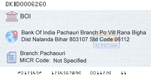 Bank Of India PachaouriBranch 