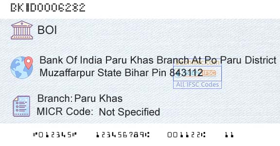 Bank Of India Paru KhasBranch 