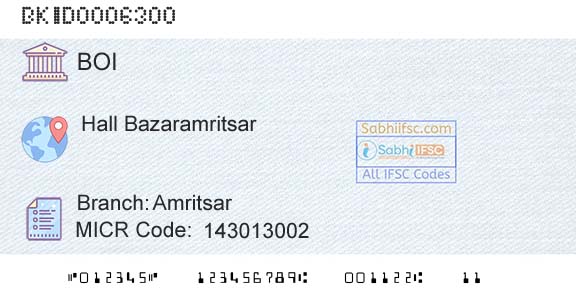 Bank Of India AmritsarBranch 