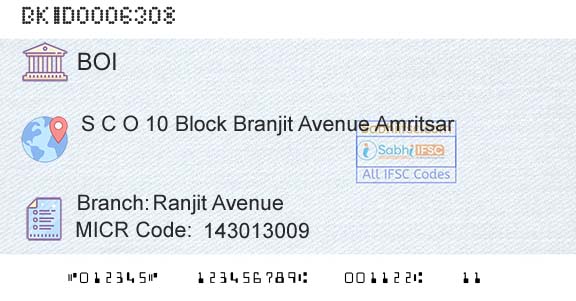 Bank Of India Ranjit AvenueBranch 