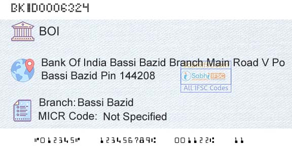 Bank Of India Bassi BazidBranch 