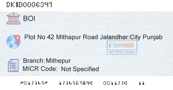 Bank Of India MithepurBranch 