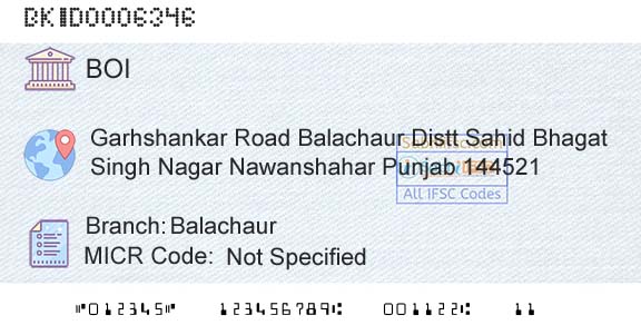 Bank Of India BalachaurBranch 