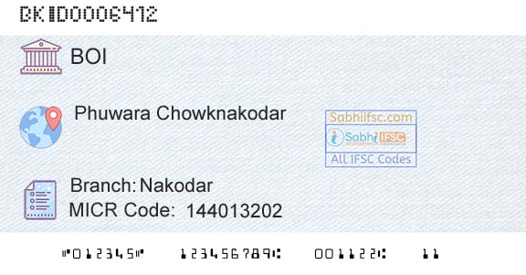 Bank Of India NakodarBranch 