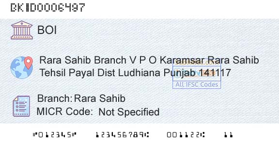 Bank Of India Rara SahibBranch 