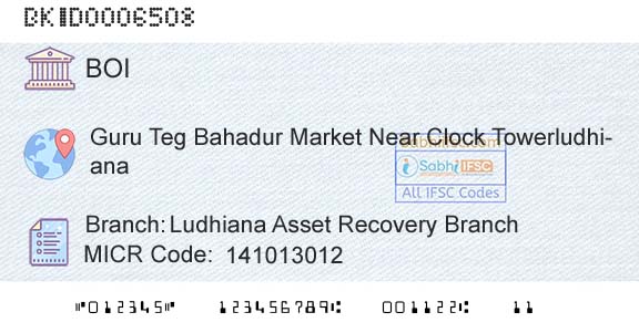 Bank Of India Ludhiana Asset Recovery BranchBranch 