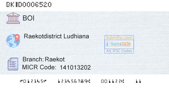 Bank Of India RaekotBranch 