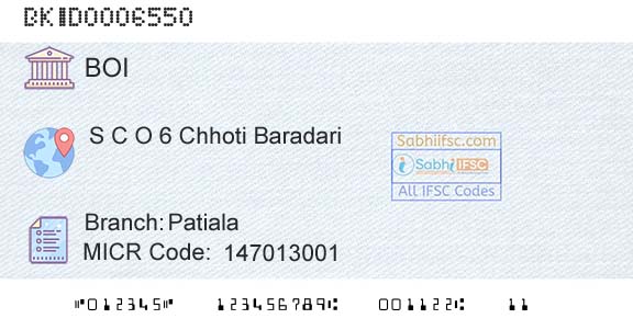 Bank Of India PatialaBranch 