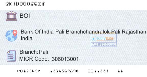 Bank Of India PaliBranch 