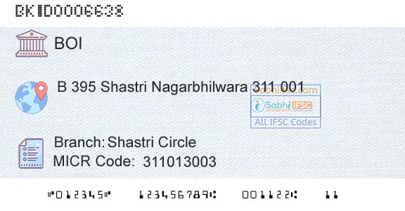 Bank Of India Shastri CircleBranch 