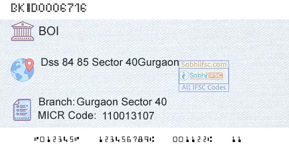 Bank Of India Gurgaon Sector 40Branch 