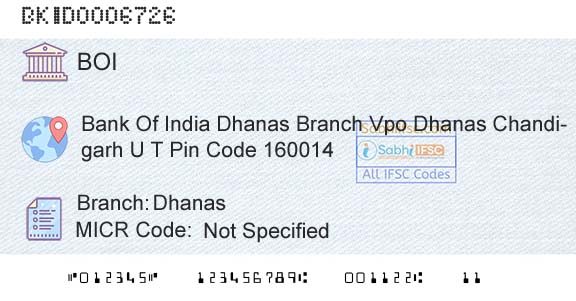 Bank Of India DhanasBranch 