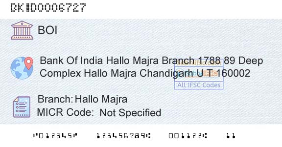 Bank Of India Hallo MajraBranch 