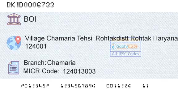 Bank Of India ChamariaBranch 