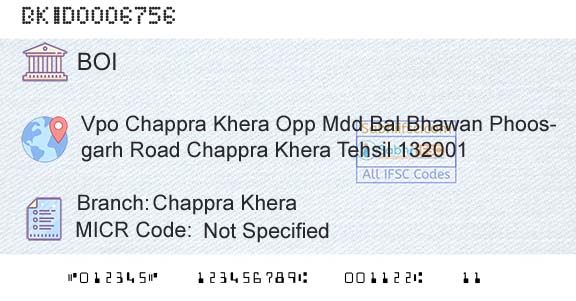 Bank Of India Chappra KheraBranch 