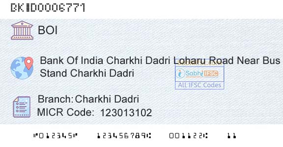 Bank Of India Charkhi DadriBranch 