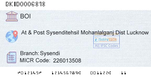 Bank Of India SysendiBranch 