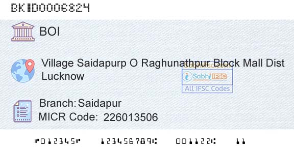 Bank Of India SaidapurBranch 