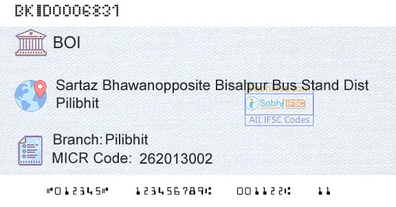Bank Of India PilibhitBranch 