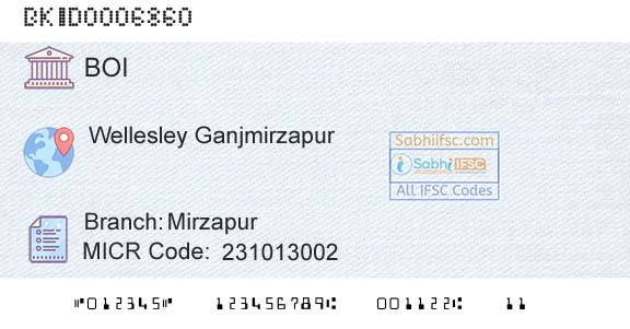 Bank Of India MirzapurBranch 