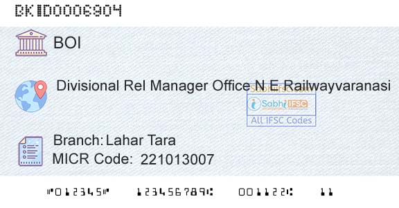 Bank Of India Lahar TaraBranch 
