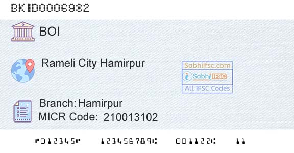 Bank Of India HamirpurBranch 