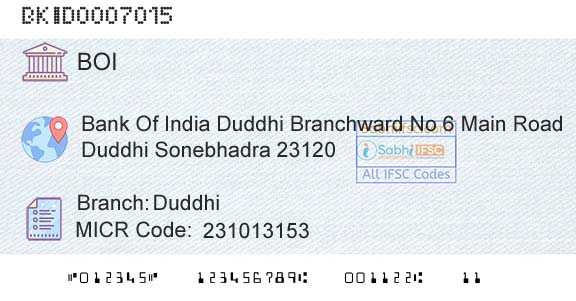 Bank Of India DuddhiBranch 