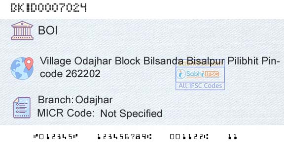 Bank Of India OdajharBranch 